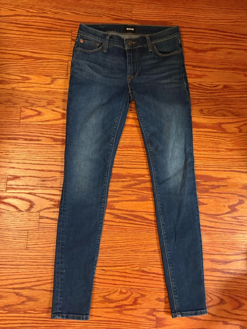 Hudson Jeans Mid-Rise Straight Leg Jeans - Indigo Blue - Picture 2 of 5
